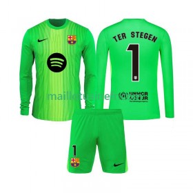 Maillot de Foot FC Barcelone Ter Stegen 1 Gardien Domicile 2025-26 Manches Longues - Enfant